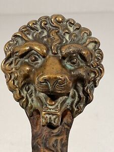 Door Knob Pull Handle Lion Rare 18th Early Bronze Brass Antique