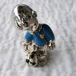 Silver Overlay Made In Italy Soccer Player Figurine 3 925 Sterling