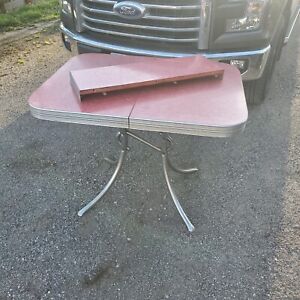 Vintage 1950 S Red Chrome Formica Dining Table Mid Century Modern Gorgeous 