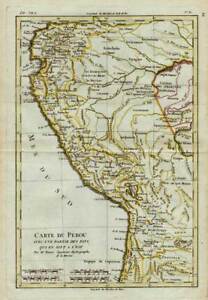 Antique Map South America Peru Lima Bonne 1780