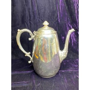 Vtg William Wm Rogers Silver Plated Tea Pot 101 Hinge Lid 8 Read