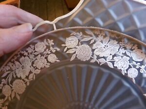 Vintage Sterling Silver Over Frosted Glass Serving Dish 