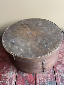 Antique Wooden 9 Pantry Box With A Very Solid Lid And Nails 