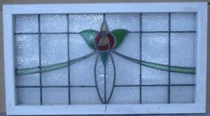 Old English Leaded Stained Glass Window Transom Mackintosh Rose 32 X 17 1 2 