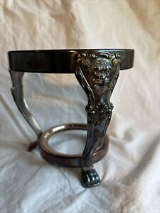 Vintage Fb Rogers Silver Plated Chafing Stand Lion Footed Bowl Holder