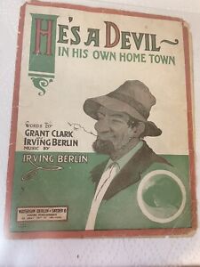 He S A Devil In His Own Home Town Vintage Sheet Music Irving Berlin 1914