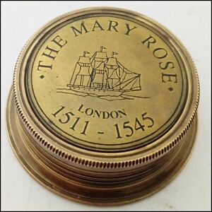 Brass Mary Rose Antique Sundial Compass Vintage Designer Gift Nautical Compass
