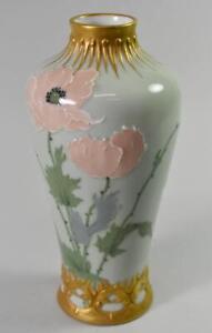 Gebruder Heubach Art Nouveau Vase Poppies