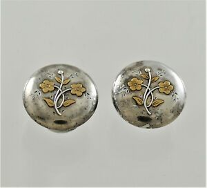 Aesthetic Sterling Silver Mixed Metal Cufflinks Shiebler Copper Applied Elements