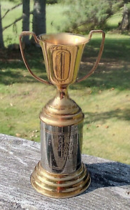 Vintage Silver Plated Enameled Brass Trophy 1942