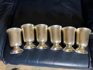 Unbranded Vintage Silver Plated Footed Cocktail Julip Cups Set Of Six 6