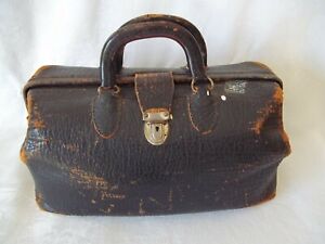 Vintage Homa Leather Dr Doctor Bag Antique Old Medicine Satchel