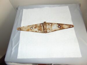 Antique Shed Door Hinge Iron Rusty 11 7 8 Inches Grey Chipped Paint