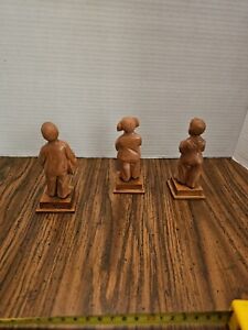 3 Chinese Wood Carvings Of Children