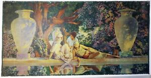  Huge Antique Maxfield Parrish Garden Of Allah Original Estate Oil Painting