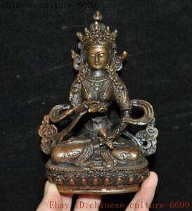Old Tibetan Buddhism Bronze Green Tara Quan Yin Kwan Yin Guan Yin Buddha Statue