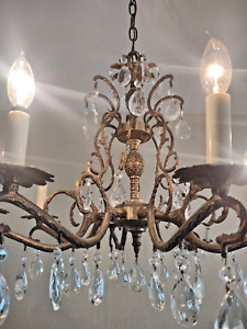 Pineapple Chandelier And 4 Sconce Antique Deco