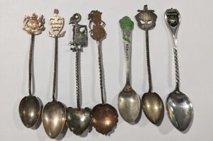 7 X Asian Sterling Silver Spoons Malaysia Thailand Etc