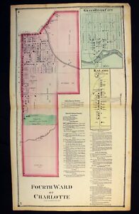 1873 Plat Map City Of Charlotte Fourth Ward Eaton County Michigan