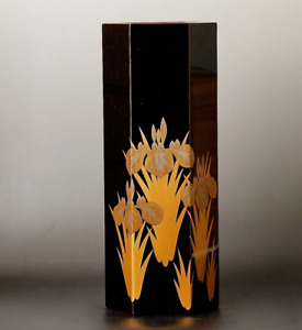 Beautiful Makie Wajima Lacquer Vase With Original Box Zd14