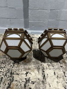 Pair Of Gothic Vintage Hexagonal Ceiling Lights