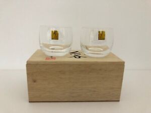Japanese Kagami Crystal Sake Cup 2 Pieces Guinomi Made In Japan W Box