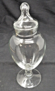 Vintage Antique Footed Glass Apothecary Jar 10 Tall