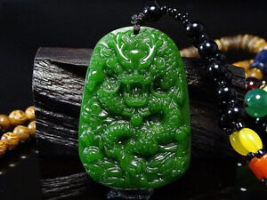 Natural Green Jade Dragon Pendant Necklace Amulet Business Is Thriving New
