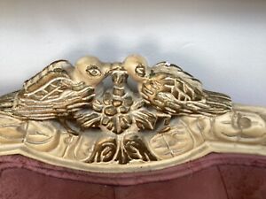 Deutsch Brothers Loveseat With Carved Lovebirds Rare