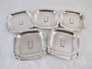 Sterling Silver Individual Ashtrays Art Deco Coin Trinket Trays Rare Set Of 5