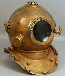 Antique Anchor Engineering Full Brass Diving Divers Helmet 18 Replica D18