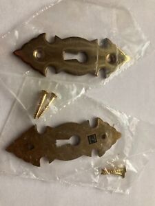 Lot Of 11 Brass Keyhole Escutcheon 3 1 8 New