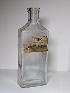 Vintage Alcohol Ironwood Pharmacy Prescription Apothecary Bottle 7 