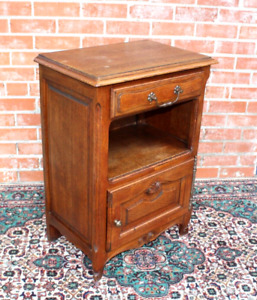 French Louis Xv Antique Oak Nightstand Small Bedside Cabinet