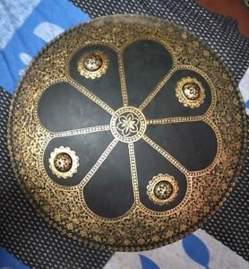 Ornate Warrior Shield Arabic Inscription Flower Motifs Islamic Shield