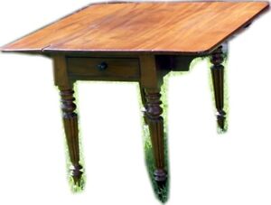 Antique Pembroke Style Edwardian Mahogany Drop Leaf Parlor Table W Drawer