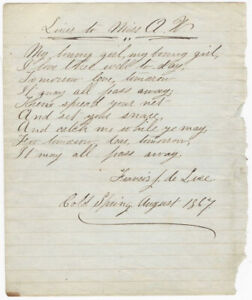 Two American 1867 Manuscript School Poems One Vigorously Anti School Poetry