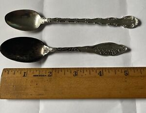 Vintage Sterling Silver Baby Spoons Gorham Both With Mono 