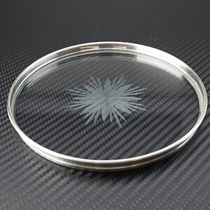 Gorham Sterling 1320 Glass Aperitif Cordial Glass Serving Tray Etched Starburst