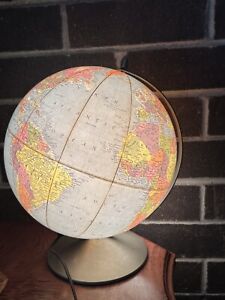 Vintage Replogle Illuminated Lighted Globe In Excellent Shape