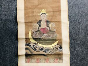 Y6239 Kakejiku Togyokusai Buddhist Painting Japan Antique Hanging Scroll Art