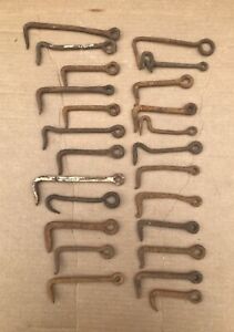Lot Of 24 Antique Vintage Barn Door Gate Hooks Latches 3 5 To 7 