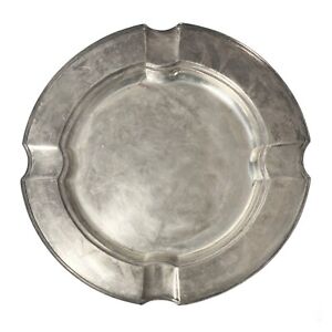 1910s Hepplewhite Art Deco Silverplate Round Serving Tray Platter 14 1 4 