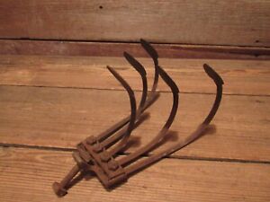 Vintage Iron Push Plow 5 Tine Cultivator Head Country Barn Decor
