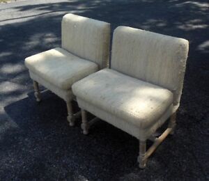 Pr Mid Century Spanish Style Chairs Low Back Hollywood Regency Glam