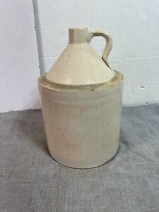 Antique Primitive Stamped Salt Glazed Stoneware Whiskey Jug Crock Bottle 10 5 