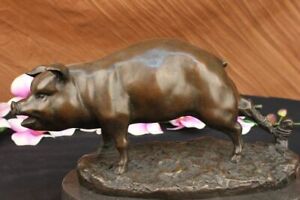 Art Deco Farm Animal Pig Bronze Classic Artwork By French Artist Barye Hot Cast