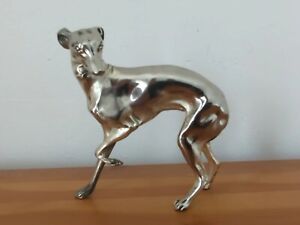 Superb Victorian English Silver Plated Greyhound Whippet Figure