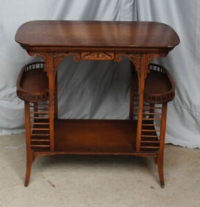 Antique Fancy Victorian Oak Lamp Table Original Finish Stylish