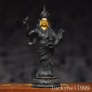 11 Old Antique Tibetan Buddhism Temple Bronze Gilt Padma Sambhava Buddha Statue